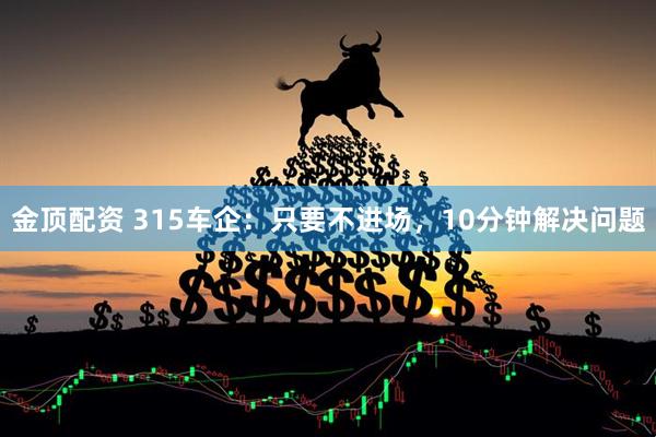 金顶配资 315车企:只要不进场,10分钟解决问题