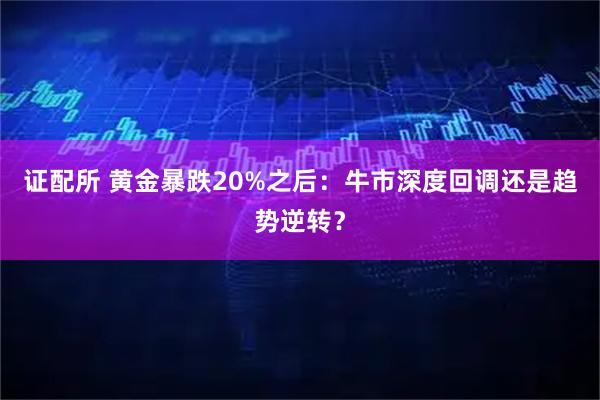 证配所 黄金暴跌20%之后：牛市深度回调还是趋势逆转？