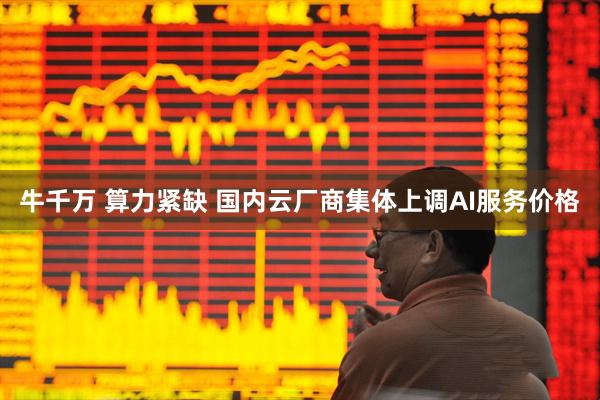 牛千万 算力紧缺 国内云厂商集体上调AI服务价格
